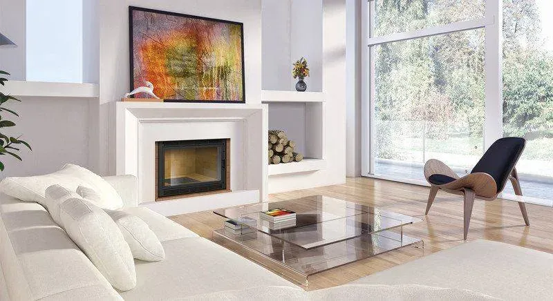 cheminée salon moderne