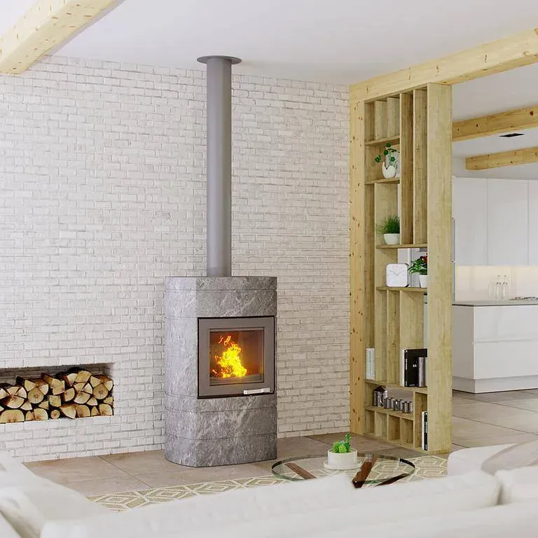 poêle à bois moderne